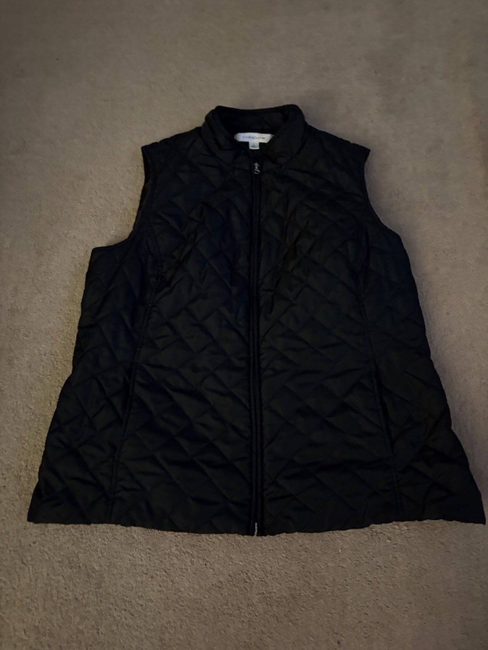 croft & barrow Black Quilted Sleeveless Vest